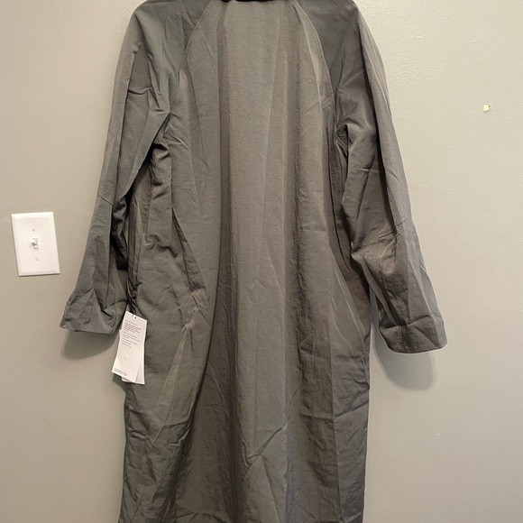 Lululemon Lightweight Collared A-Line Coat 10 Grey Sage Glyde Olive Women Jacket - Picture 4 of 7